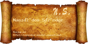 Naszádos Sándor névjegykártya