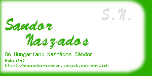 sandor naszados business card