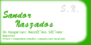 sandor naszados business card